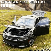 132 dodge srt hellcat alloy sports car diecast model simulation pull back light metal vehicle collection gifts toys for boys