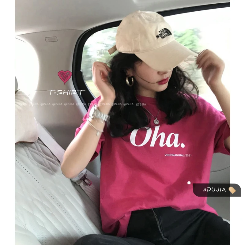 

Новинка 2021, свободная универсальная дизайнерская нишевая футболка Sense, женский летний топ в Корейском стиле ретро с круглым вырезом и корот...