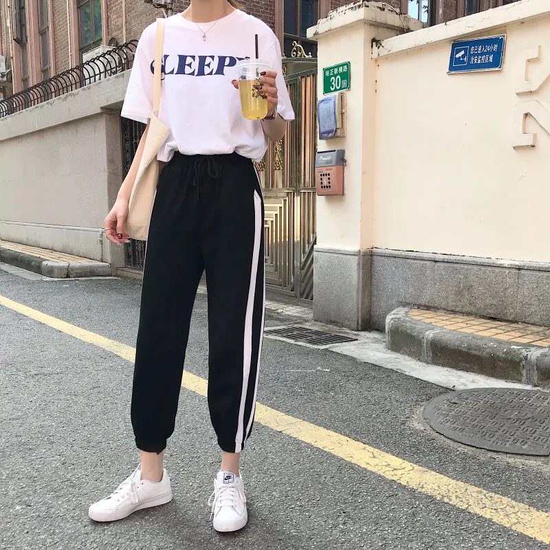 Женские брюки Новинка лета универсальные женские шаровары в Корейском стиле для