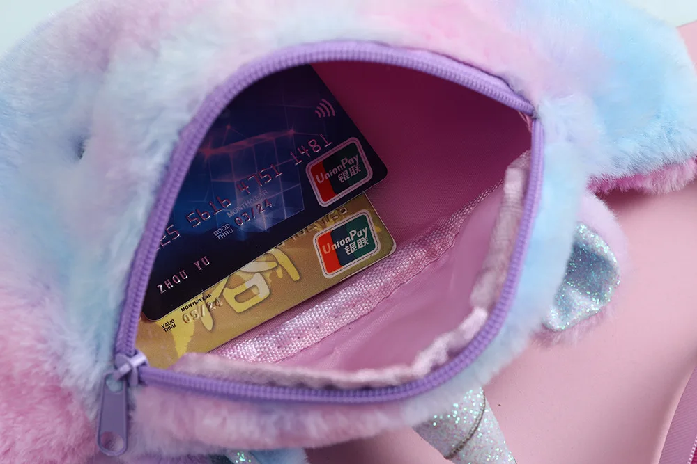 Новинка зимний плюшевый Кошелек с единорогом сумка через плечо для маленьких