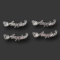 10pcs silver plated angel wings retro necklace bracelet connectors diy charms for jewelry making supplies 4313mm a2306
