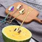 Креативная десертная ложка, столовая посуда из нержавеющей стали ложка для арбуза, лопатка для фруктов ложки, кухонные принадлежности, домашний декор