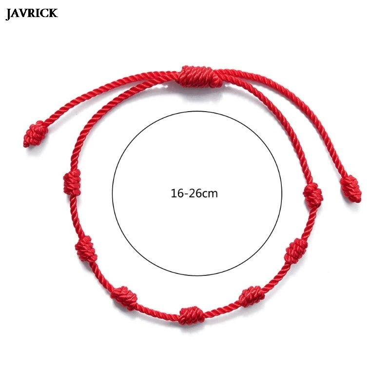 

2Pcs 7 Knots Red String Bracelet for Protection Evil Eye Good Luck Amulet for Success and Prosperity Friendship Bracelet