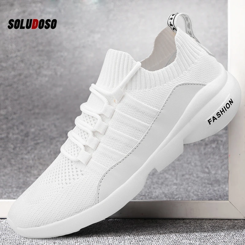 

2020 Men's Casual Shoes Flying Weave Super Light Running Shoes Slip-on Sock Sneakers Outdoor Jogging Walking Mesh Tenis