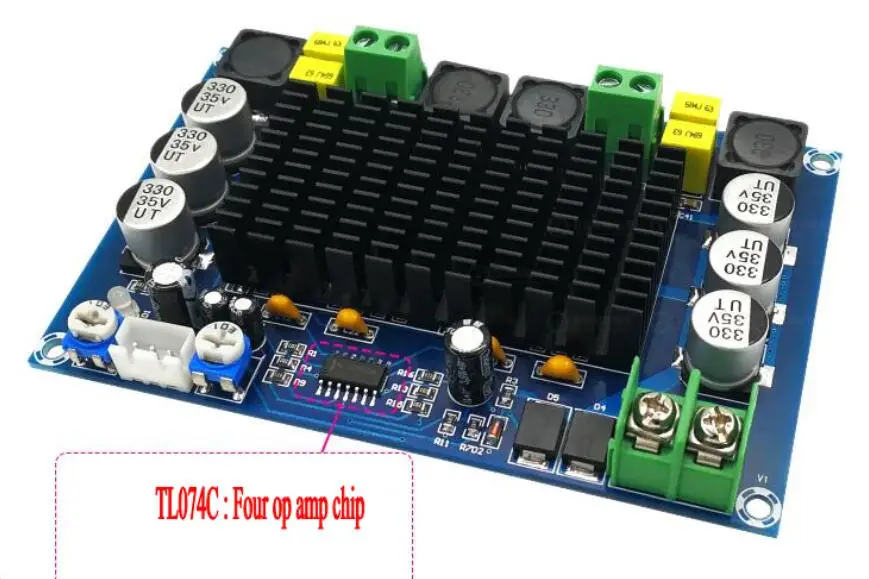 150W*2 TPA3116 D2 Dual-channel Stereo High Power Digital Audio Amplifier Board with TL074C OPAMP | Электроника