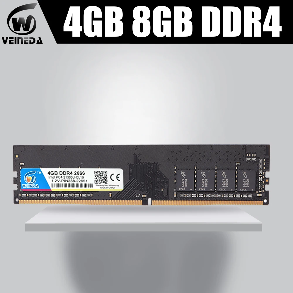 Оперативная память VEINEDA ddr4 4 ГБ 8 2666 МГц совместима со всеми процессорами Intel и AMD