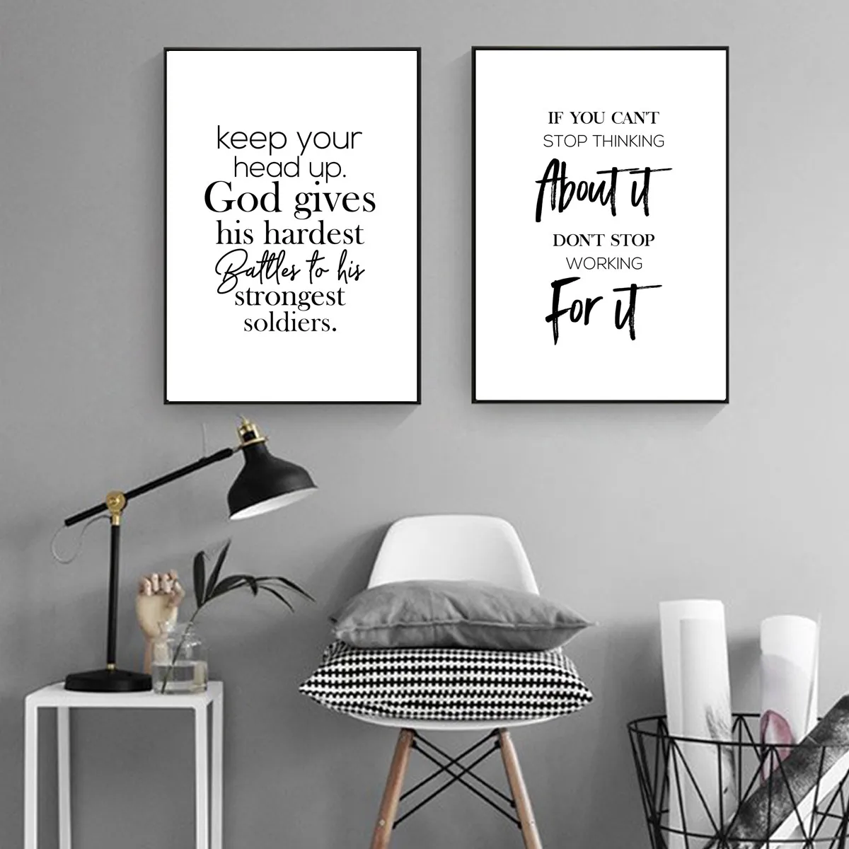 Минимализм английские примеры Вдохновляющие Слова плакат печать на холсте