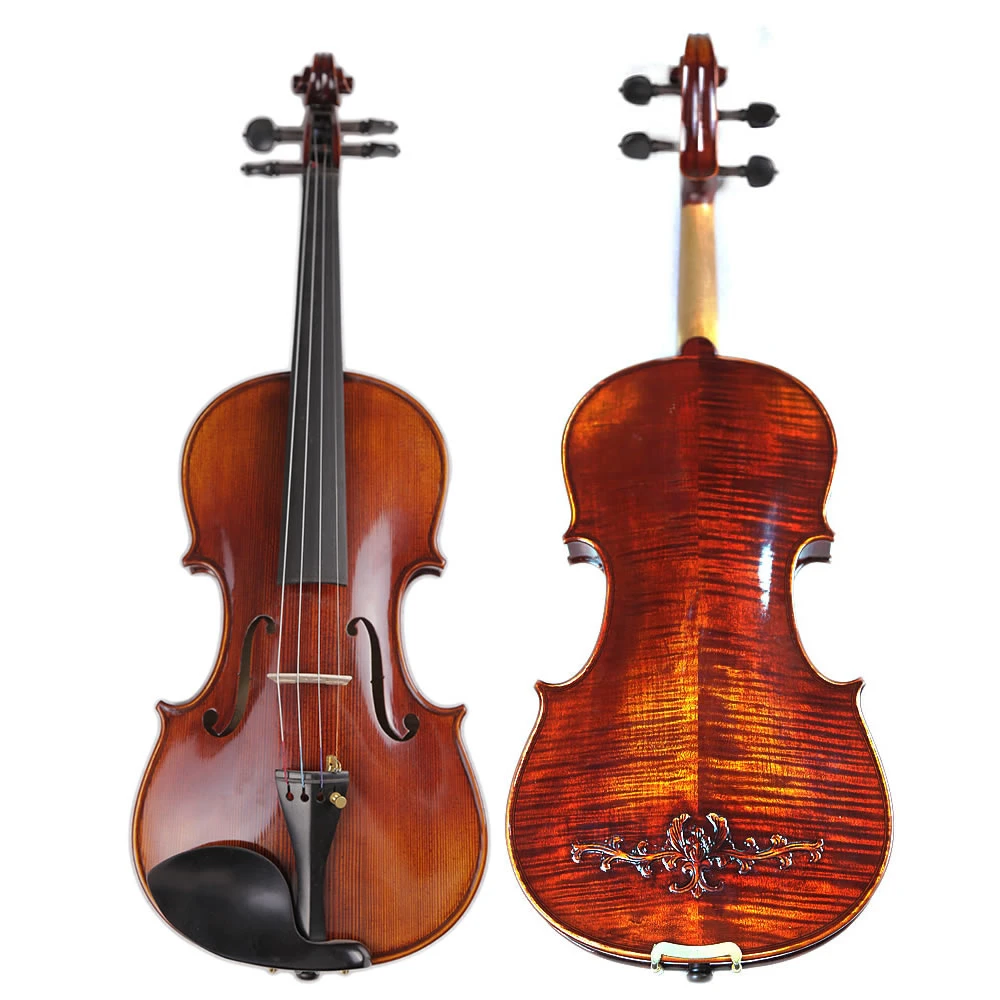 

Italy Master Hand-made Carved Maple Violin Naturally Flamed Customized Antique Violino 4/4 w/ Full Accessories TONGLING Brand