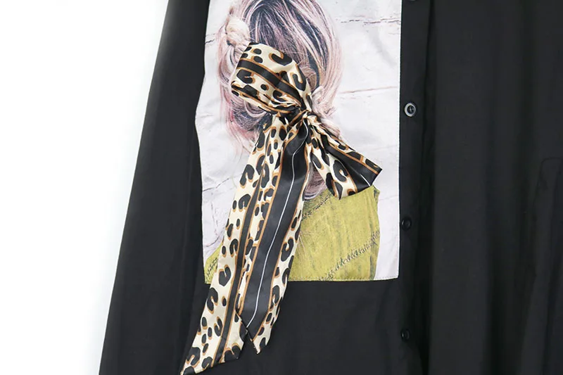 Необычная женская блузка с бантом корейская мода плиссированная принтом