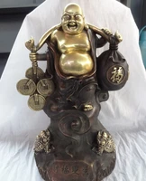 usps to usa s1622 17 chinese bronze gilt hoptoad coin ruyi bag joss happy maitreya buddha statue