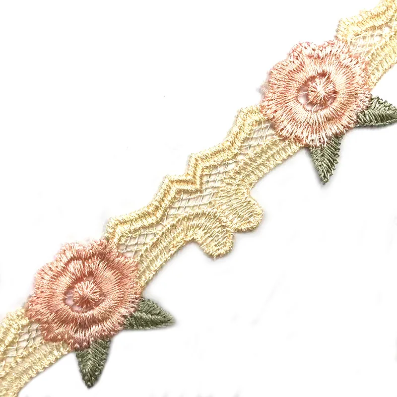 1 ярд Водорастворимая Вышивка Цветочная кружевная отделка ткань для рукоделия