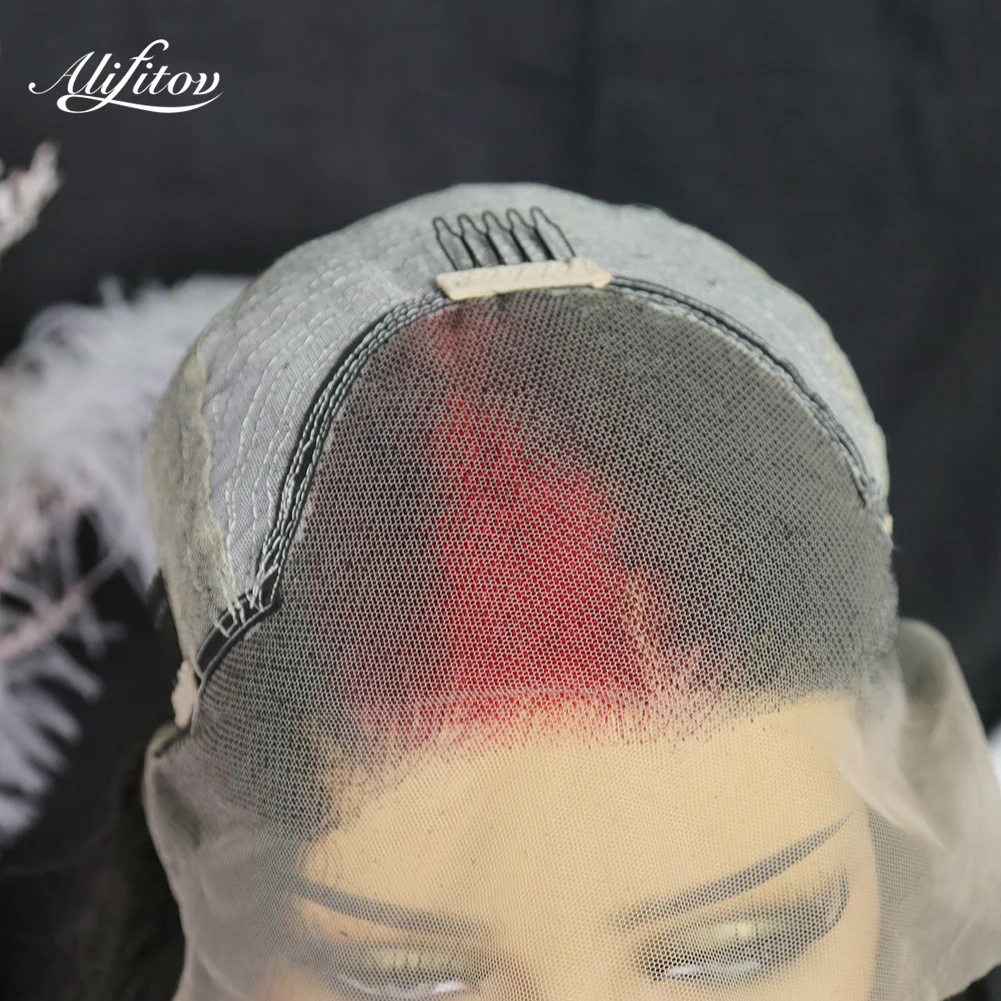 

ALIFITOV Black Red Highlight hd Lace Frontal Wig Body Wave Human Hair Wigs Pre-Plucked Lace Wigs For Women
