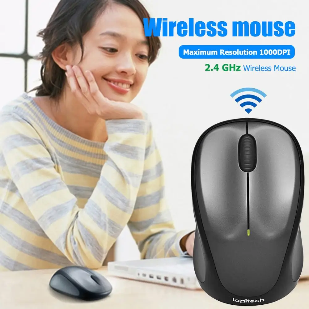 Беспроводная оптическая игровая мышь Logitech M235 USB 1000DPI 2 4 ГГц 3 кнопки|Мыши| |