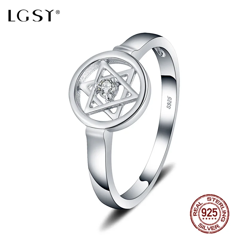 

LGSY DR1119 925 Sterling Silver Rings Jewelry Crystal Ring Fine Jewelry Romantic Engagement Ring Fashion Jewelry Punk Round Ring