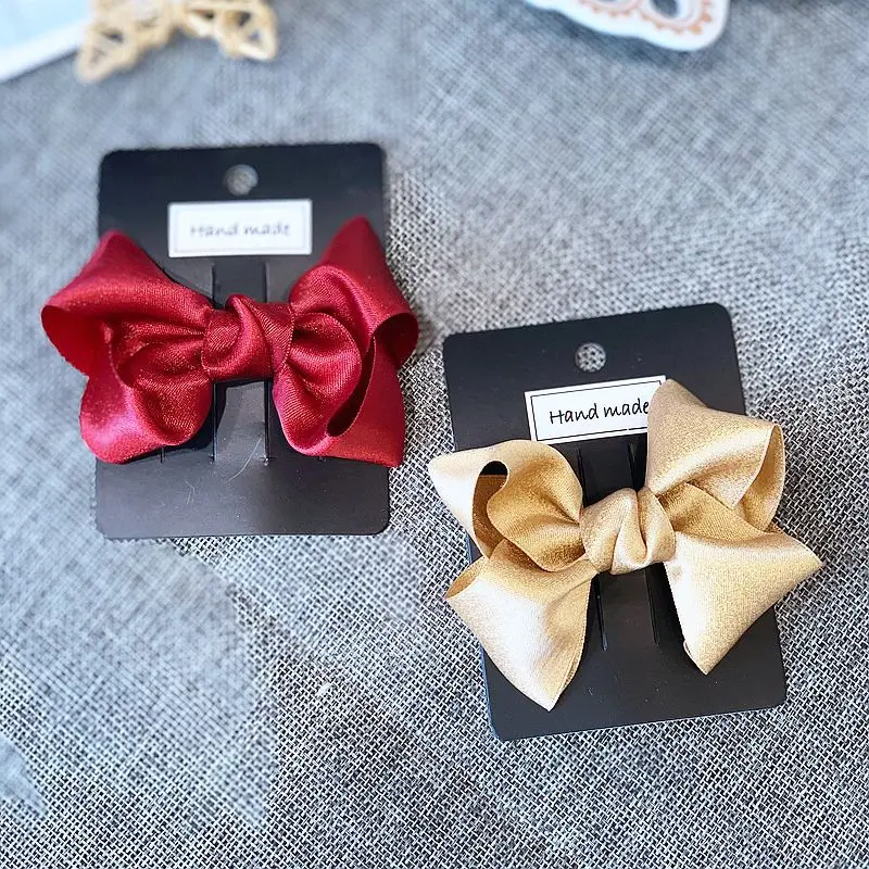 

Big 4" Hair Bows Clips Solid Color Satin Ribbon Larger Hair Bows Clips Hair Accessories for Baby GirlsToddlers Kids Teen