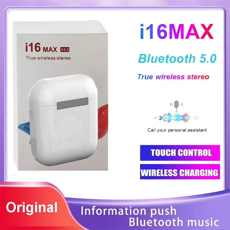 2022 New i16 Max TWS Bluetooth V5.0 wireless headphones is automatically paired with wireless 3D stereo earbud for iOS Android