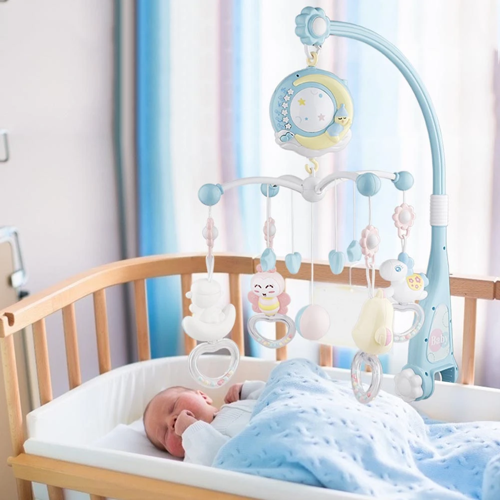 Kopen Roterende Babybedje Bed Speelgoed Voor Kinderen Bed Bel Baby Slaapkamer Ring Speelgoed Muziek Pedaal Piano Projectie