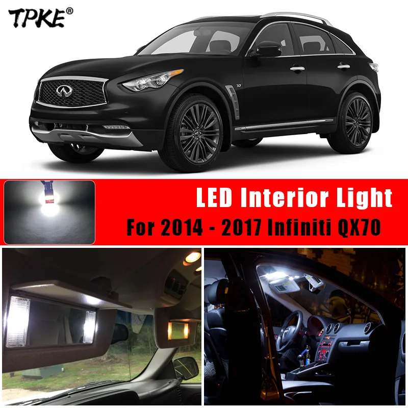 TPKE 13X Белый светодиодный интерьер комплект ламп для 2014 2015 2016 2017 Infiniti QX70 Карта