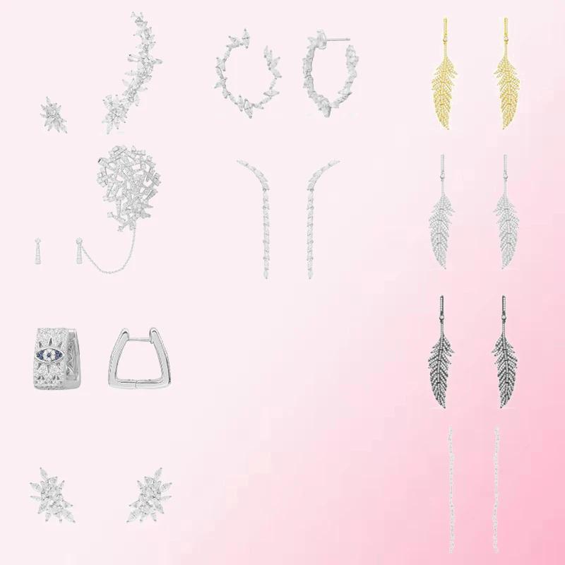 

1:1 Make 925 Sterling Silver Custom Simple And Personalized DIY Fashion Design Earrings