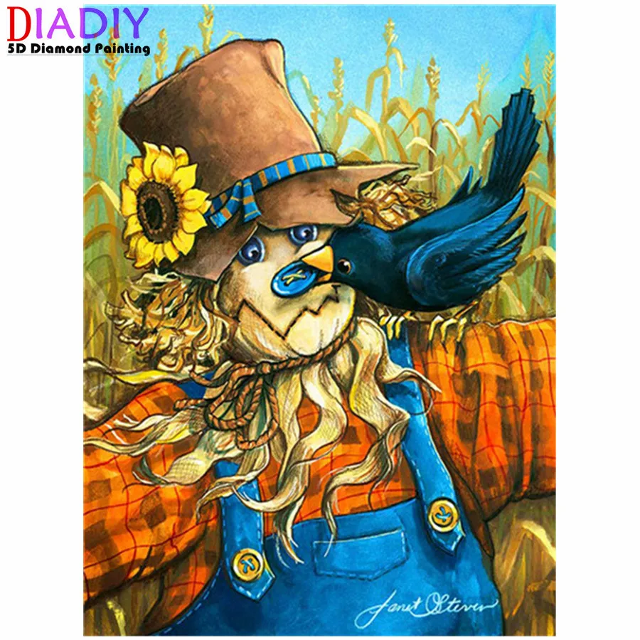 

5D Diamond Painting Full Drill Diamond Embroidery "Scarecrow pumpkin autumn" Picture Of Rhinestone Handmade Home Decor