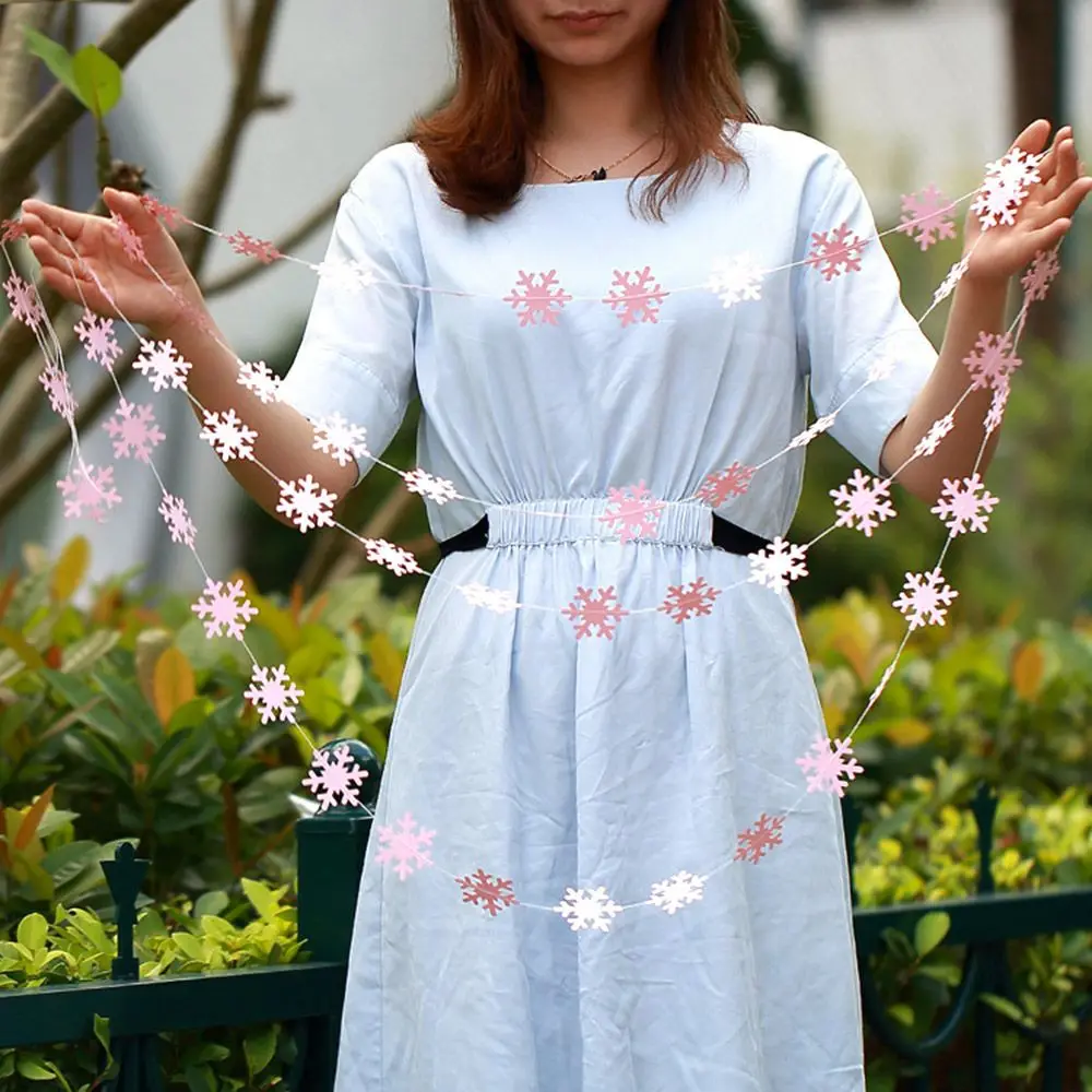 4M Christmas Snowflake Strip Flag Garlands Decorations String Hanging Ornaments Xmas Tree Holiday Party Home Decor |