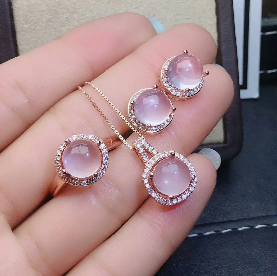 

Комплект из колье, серёг и кольца, из серебра 925 пробы