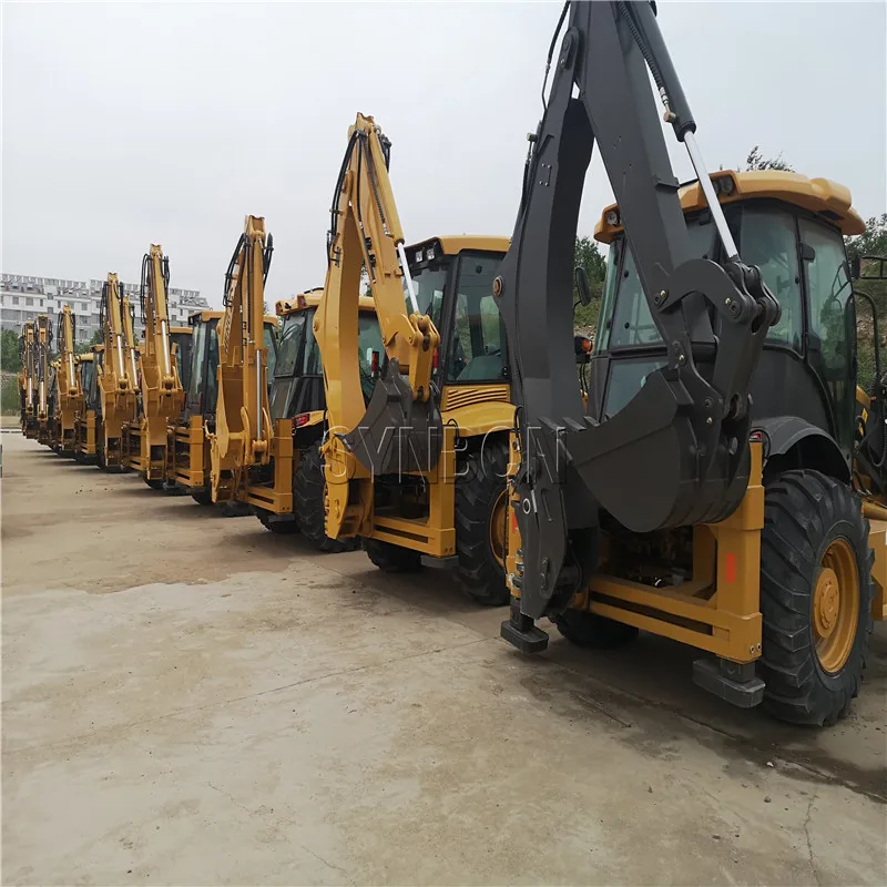 SY747 колесный экскаватор загрузчик с обратной лопатой 74KW мощность выемка ковша