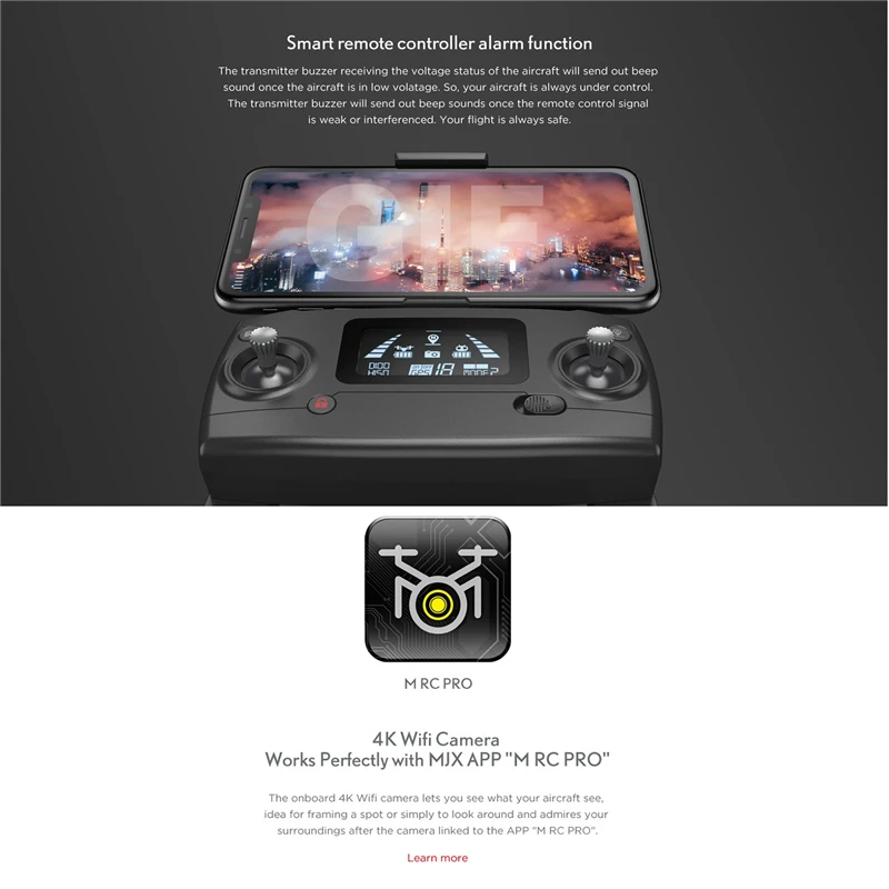 Дрон MJX Bugs B16 PRO Pro профессиональный Квадрокоптер с камерой 4K три оси стабилизатор
