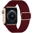 Ремешок резиновый для Apple Watch Band 7 6 5 4 3 2 1 44 мм 40 мм 38 мм 42 мм, Нейлоновый Регулируемый Браслет для iwatch 7 6 SE 41 мм 45 мм