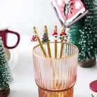 Рождественская ложка из нержавеющей стали, креативная ложка для размешивания кофе, десертная ложка, Рождественский Новогодний подарок, детская посуда