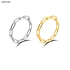 Женское кольцо с цепочкой ANDYWEN, из стерлингового серебра 925 пробы, модное роскошное ювелирное изделие в стиле рок-панк, кольца с простым гороскопом, украшения для вечеринки