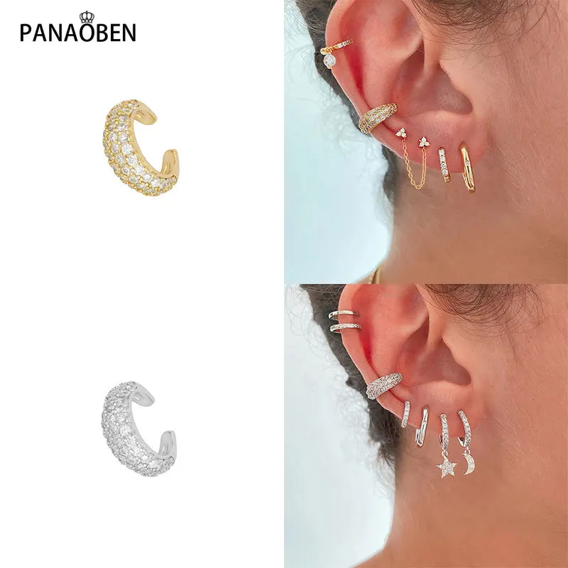 

PANAOBEN 925 Sterling Silver Jewelry Minimalism C Shape Geometry Clip Earrings for Women Wedding Earrings No Piercing Ear Cuff