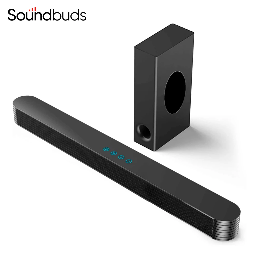 Soundbuds 120W Wired and Wireless Speaker Stereo Surround Sound Soundbar Home TV System with Subwoofer