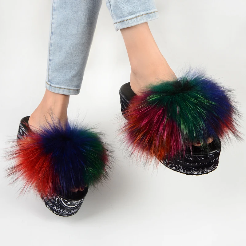 Тапочки С Мехом Босоножки На Каблуке Тапки Женские Домашние плюшевые меховые