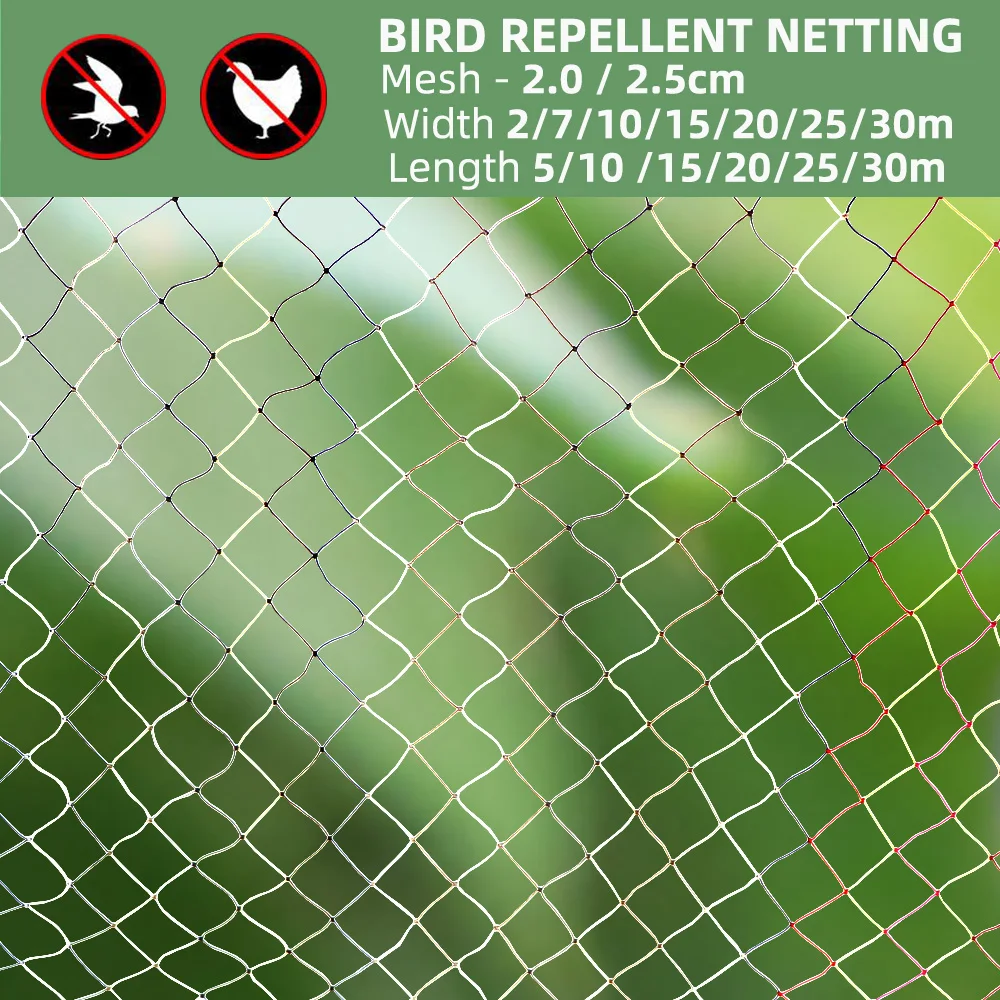 

Colorful Bird Repellent Netting Polyester Yarn Net Anti-Bird Garden Mesh Protect Plants Fruit Trees Extra Strong Rainbow Against