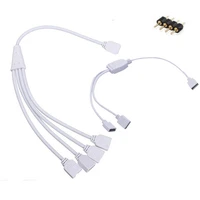 4pin rgb led strip tape connector 1 to 2 3 4 plug power splitter cable 4pin needle female connector wire for rgb led strip light