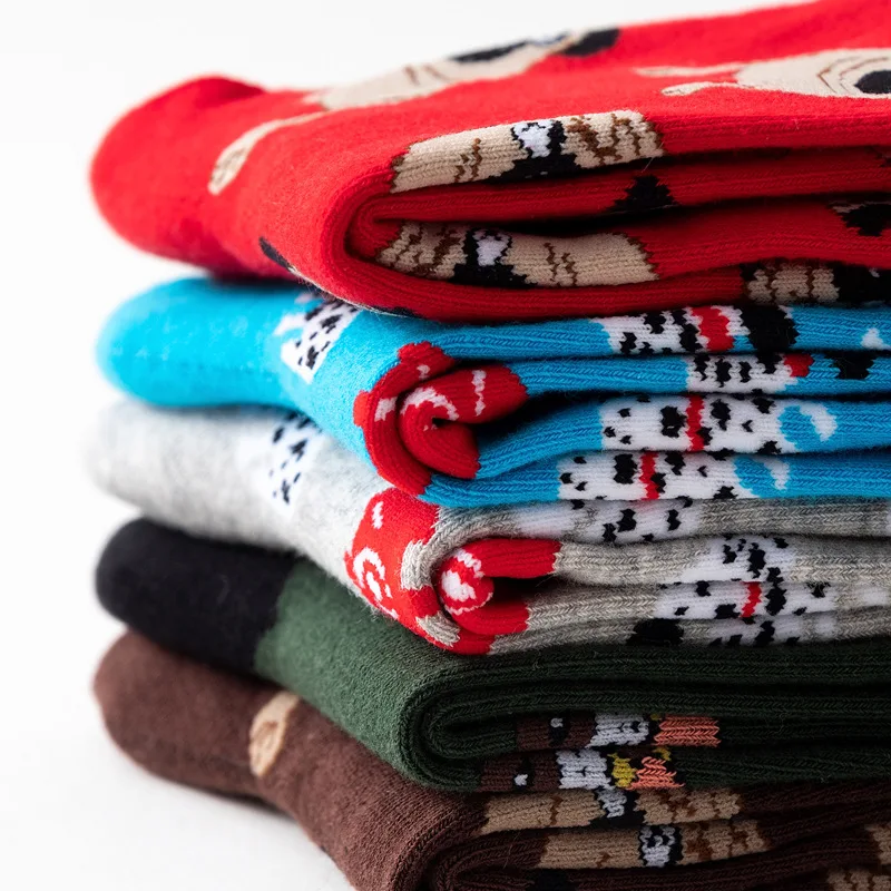 Мужские Разноцветные осенние носки для собак повседневные хлопковые удобные