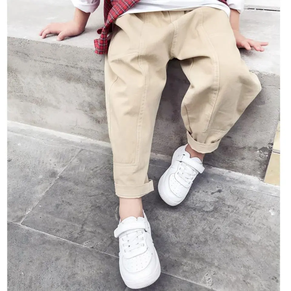 

Spring Autumn Fashion Boys Cargo Pant 3 Colors Casual Loose Boys Long Trouser Age For 3-12 Yrs New Fashion Cotton Pant For Kids