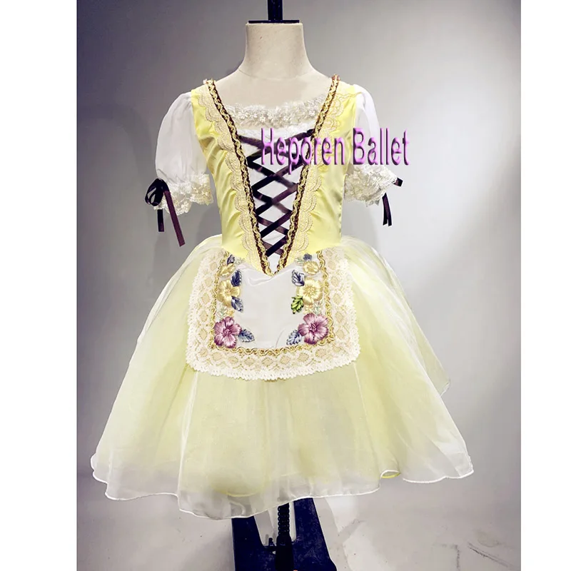 Индивидуальное желтое мягкое балетное Платье Жизель для женщин и девочек платье