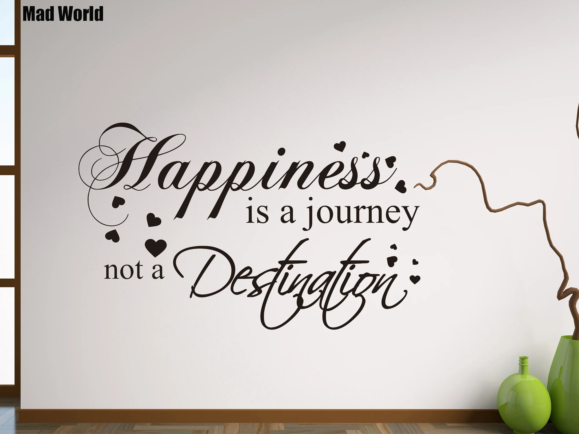 

Happiness Is A Journey Not A Destination Wall Art Stickers Wall Decals DIY Home Decoration Removable Room Decor Wall Stickers