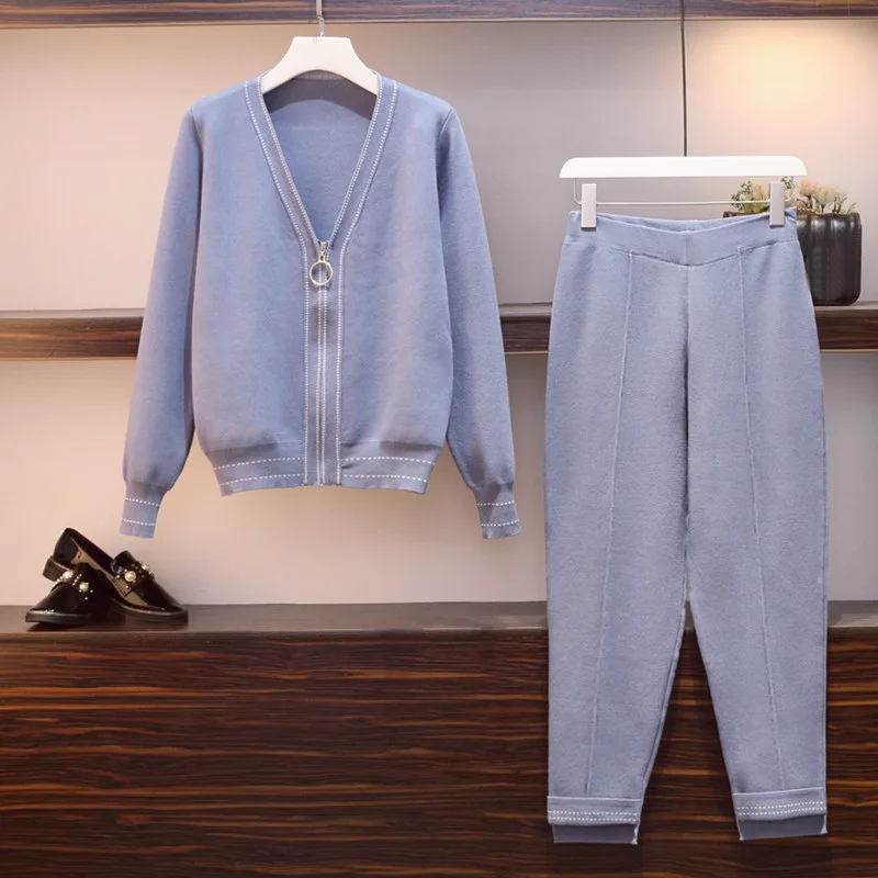 Женская юбка-свитер большого размера комплект из 2 предметов осень 2019