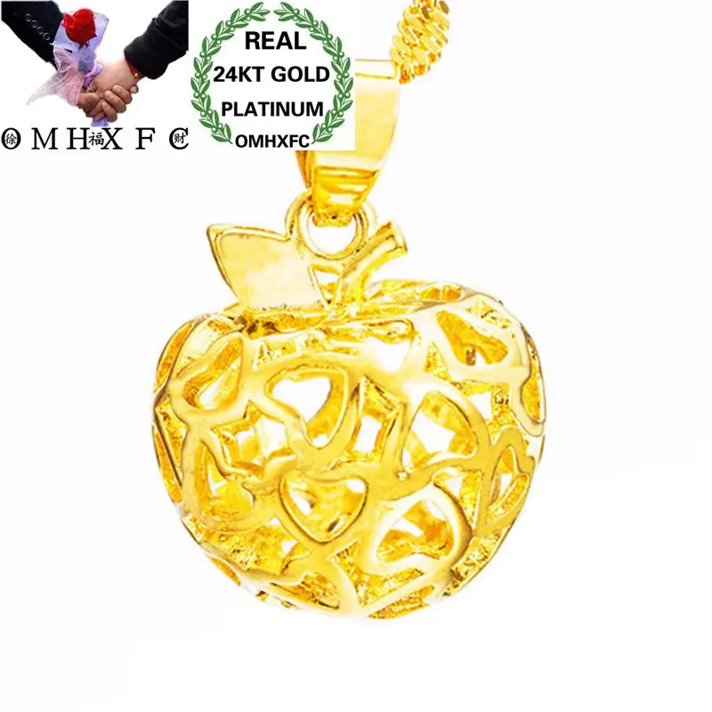 

OMHXFC оптовая продажа, Европейская мода, женская, унисекс, для вечеринки, дня рождения, свадьбы, подарок на Рождество, открытое яблоко, 24KT, Золо...