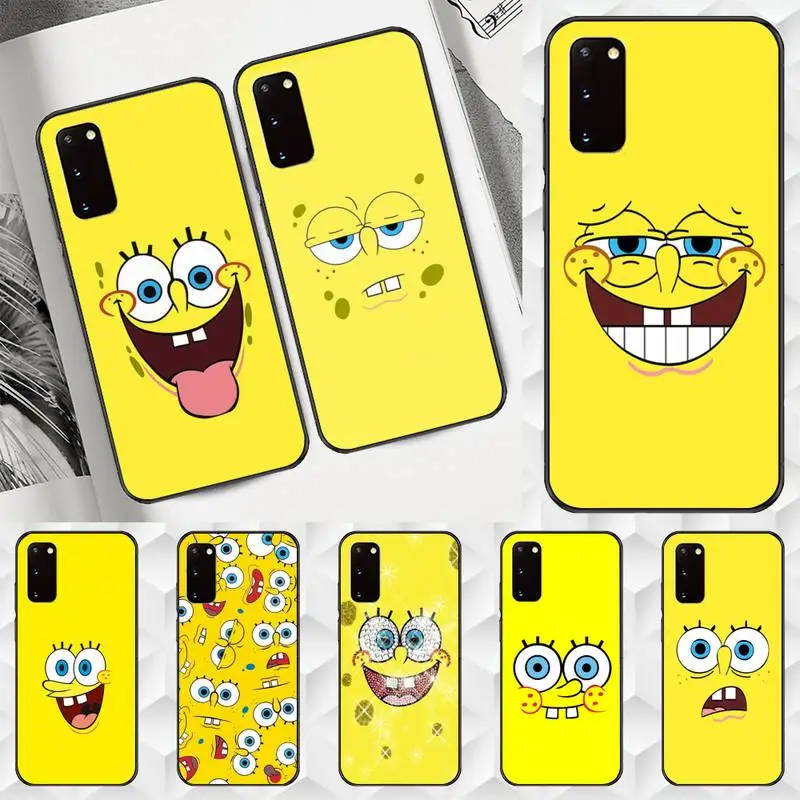 

New Cartoon-Sponges-Cute-Bob Phone Case TPU For Samsung S6 S7 S8 S9 S10 Plus S20 S21 S30Ultrs Fundas Cover