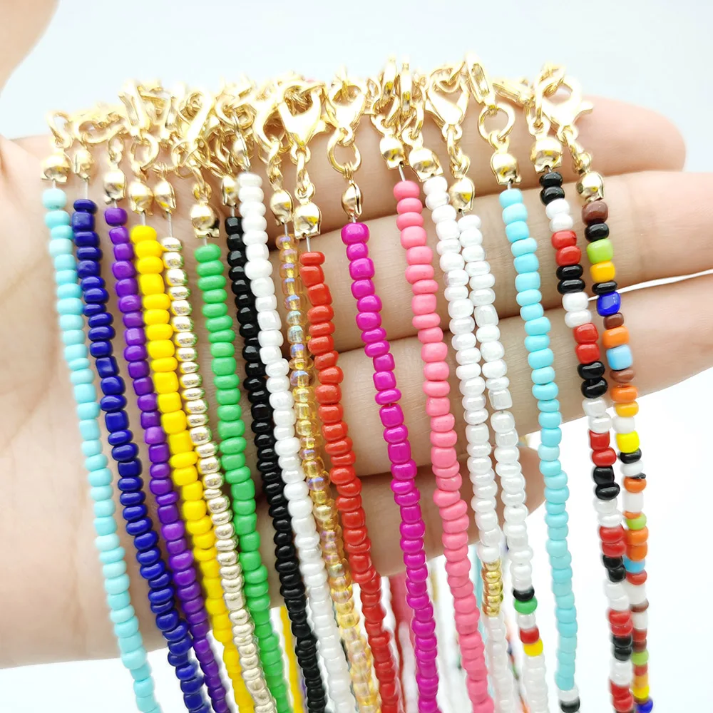 

Handmade Seed Bead Choker New Arrival Colorful Bohemian Colorful Beaded Short Collar Necklace For Women Beach Party Jewelry Gift