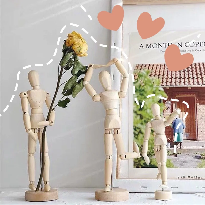 

Wooden Man Joint Puppet Man Model Creative Ornaments Home Decoration Selected Sketch Art Puppet Ornaments