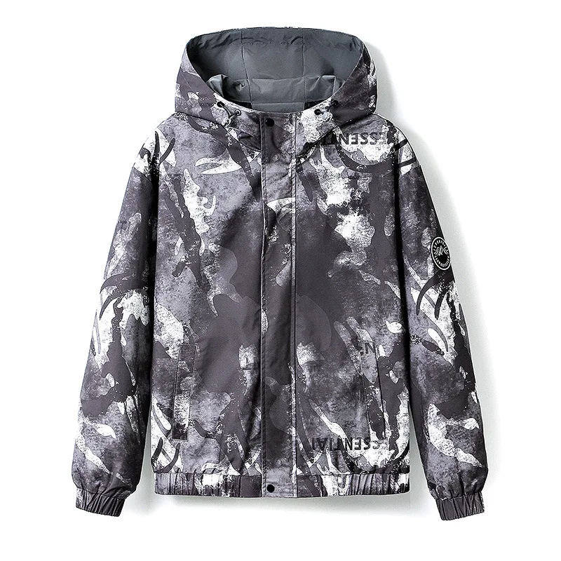 

2021 Autumn Camouflage Jacket Windbreaker Mens Hooded Jackets Coats Fashion Casual Camo Outdoor Outerwear Male HB005