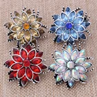 6 шт.лот Новое поступление DIY Хрустальный цветок кнопки ювелирные изделия Подходит 18 мм кнопки браслеты Браслеты Женские пуговицы ювелирные изделия ZA1263