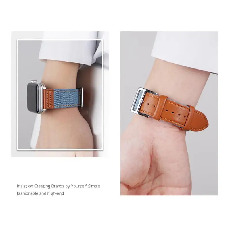 Ремешок кожаный для Apple Watch 5 4 3 2 спортивный браслет iWatch band 38 мм 42 44 40 аксессуары