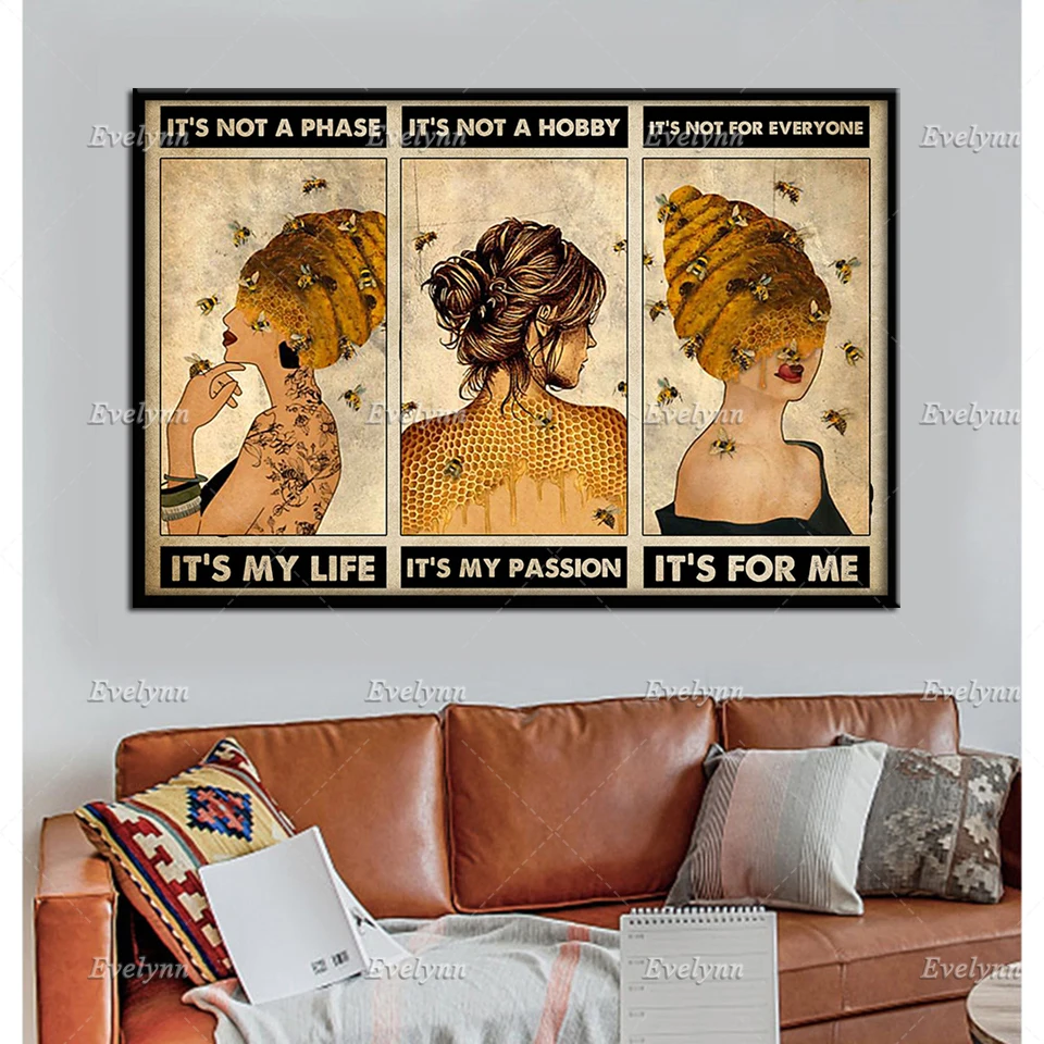 

Bee Beekeeper Beekeeping Girl Retro Poster It'S Not A Phase It'S My Life It'S Not A Hobby It'S My Passion Prints Home Decor