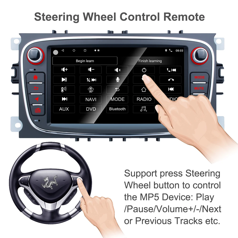 Автонавигационная система 2 din 7 дюймов Android GPS навигация для Ford Focus Mondeo C MAX Galaxy Kuga